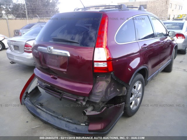 JHLRE48709C016876 - 2009 HONDA CR-V EXL BURGUNDY photo 4