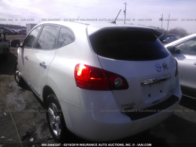 JN8AS5MV5DW654789 - 2013 NISSAN ROGUE S/SV WHITE photo 3