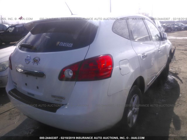 JN8AS5MV5DW654789 - 2013 NISSAN ROGUE S/SV WHITE photo 4