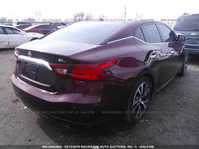 1N4AA6AP4HC370366 - 2017 NISSAN MAXIMA 3.5S/SV/SL/SR/PLAT MAROON photo 4