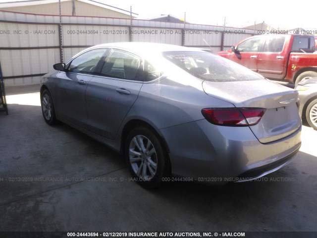 1C3CCCAB4FN689675 - 2015 CHRYSLER 200 LIMITED SILVER photo 3