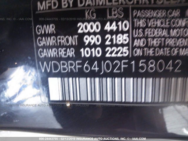 WDBRF64J02F158042 - 2002 MERCEDES-BENZ C 320 BLACK photo 9