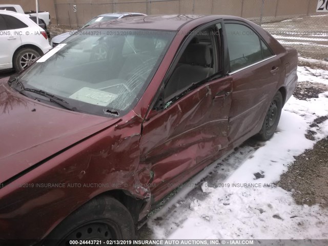 4T1BE32K82U110893 - 2002 TOYOTA CAMRY LE/XLE/SE MAROON photo 6