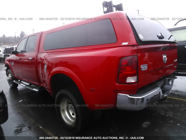 3C63DRKL4CG209827 - 2012 DODGE RAM 3500 LONGHORN RED photo 3