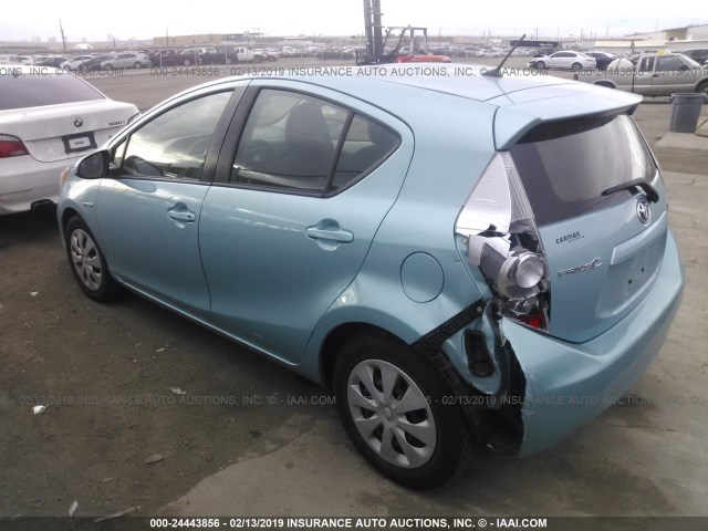 JTDKDTB30E1064269 - 2014 TOYOTA PRIUS C Light Blue photo 3