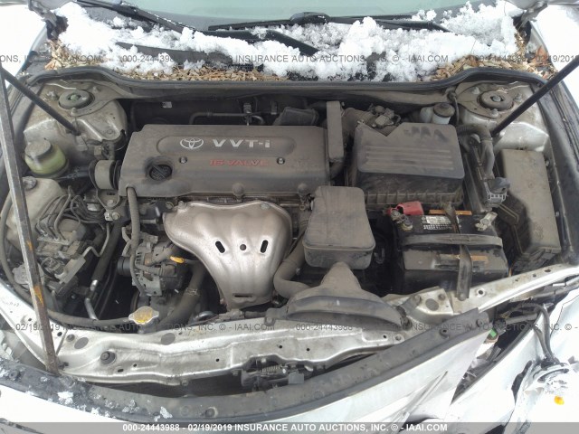 4T1BE46K88U222201 - 2008 TOYOTA CAMRY CE/LE/XLE/SE SILVER photo 10