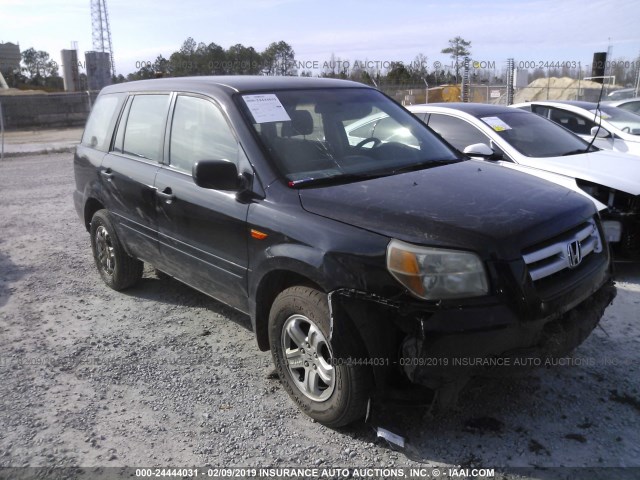 5FNYF28107B021579 - 2007 HONDA PILOT LX BLACK photo 1