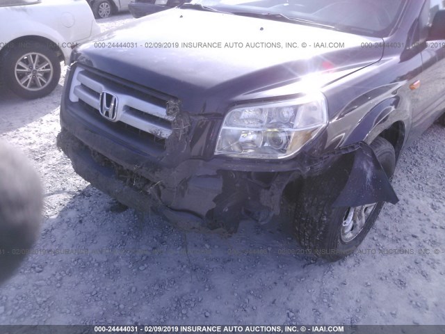 5FNYF28107B021579 - 2007 HONDA PILOT LX BLACK photo 6