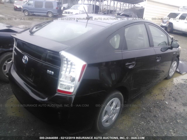 JTDKN3DU7B0281449 - 2011 TOYOTA PRIUS 黑色 照片 4