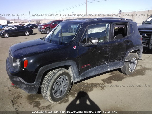 ZACCJBCT4FPB19295 - 2015 JEEP RENEGADE TRAILHAWK BLACK photo 2