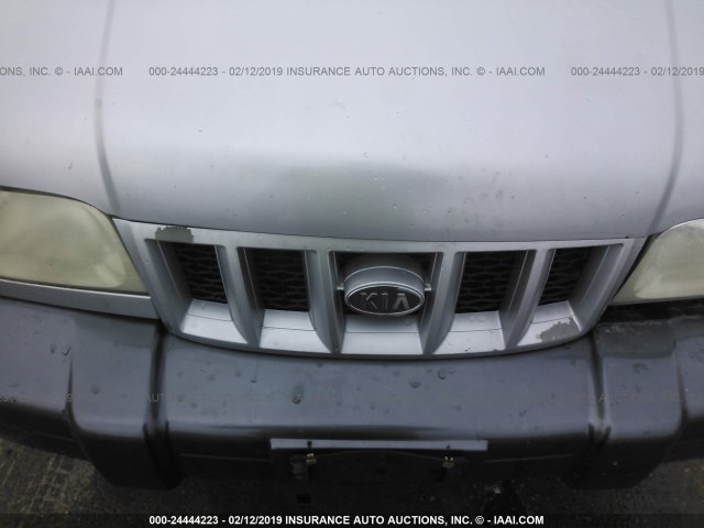 KNDJA723325166567 - 2002 KIA SPORTAGE SILVER photo 6