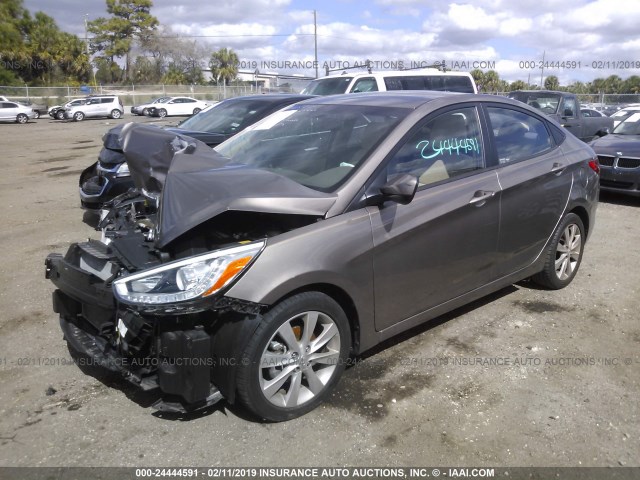 KMHCU4AE4EU737670 - 2014 HYUNDAI ACCENT GLS/SE BROWN photo 2