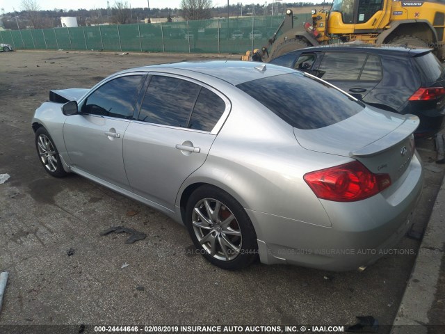 JNKCV61F89M350341 - 2009 INFINITI G37 SILVER photo 3