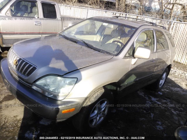 JTJHF10U720290456 - 2002 LEXUS RX 300 GOLD photo 2