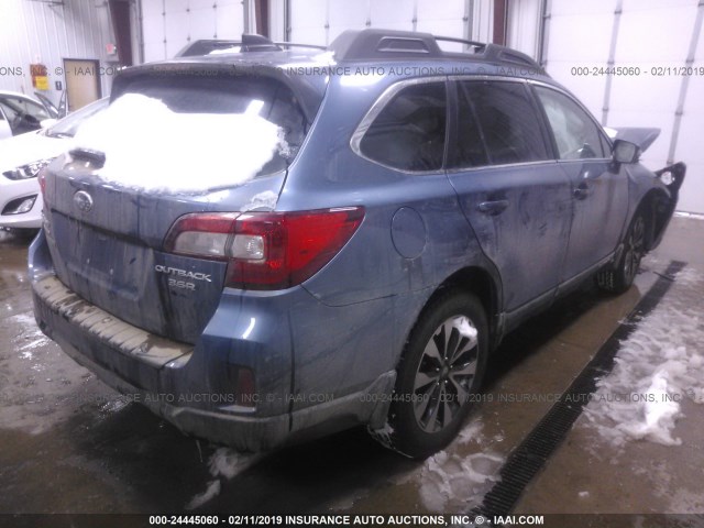 4S4BSENC1G3335792 - 2016 SUBARU OUTBACK 3.6R LIMITED BLUE photo 4
