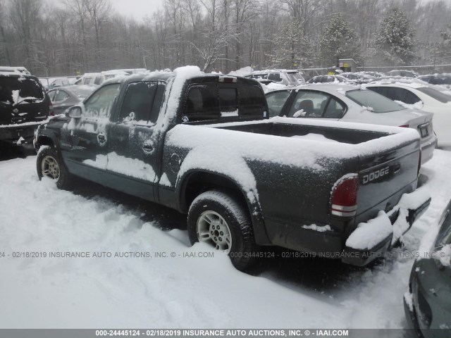 1B7GL2AN1YS673357 - 2000 DODGE DAKOTA QUAD GREEN photo 3