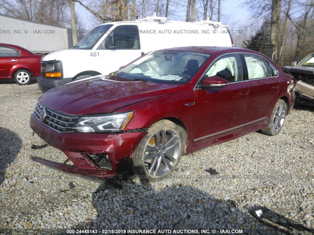 1VWDT7A31HC080832 - 2017 VOLKSWAGEN PASSAT R-LINE MAROON photo 2