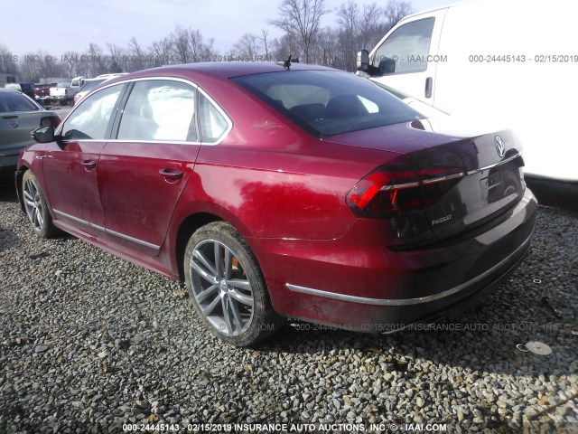 1VWDT7A31HC080832 - 2017 VOLKSWAGEN PASSAT R-LINE MAROON photo 3