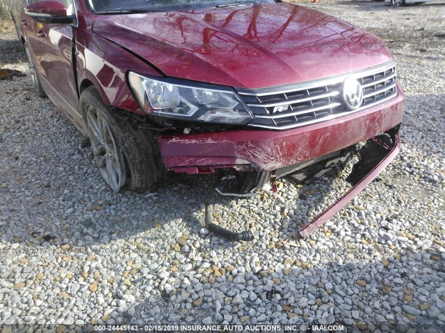 1VWDT7A31HC080832 - 2017 VOLKSWAGEN PASSAT R-LINE MAROON photo 6