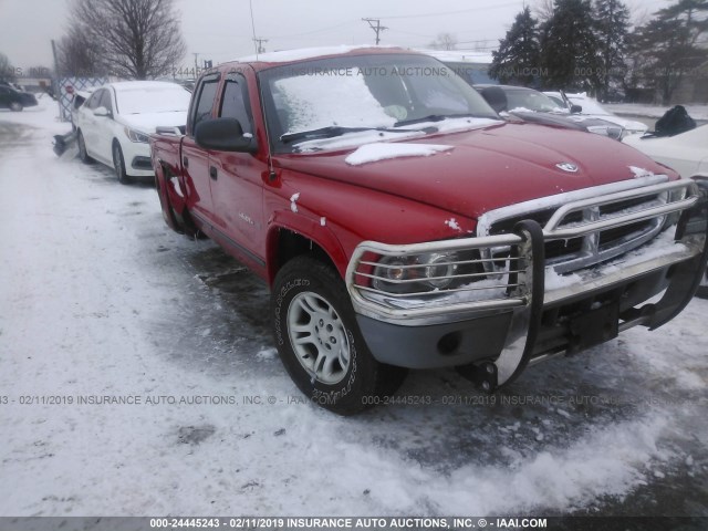 1B7HG48N02S659080 - 2002 DODGE DAKOTA QUAD SLT RED photo 1