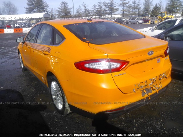 3FA6P0UU2ER394410 - 2014 FORD FUSION S HYBRID ORANGE photo 3