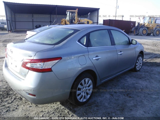 3N1AB7AP4EY306122 - 2014 NISSAN SENTRA S/SV/SR/SL SILVER photo 4