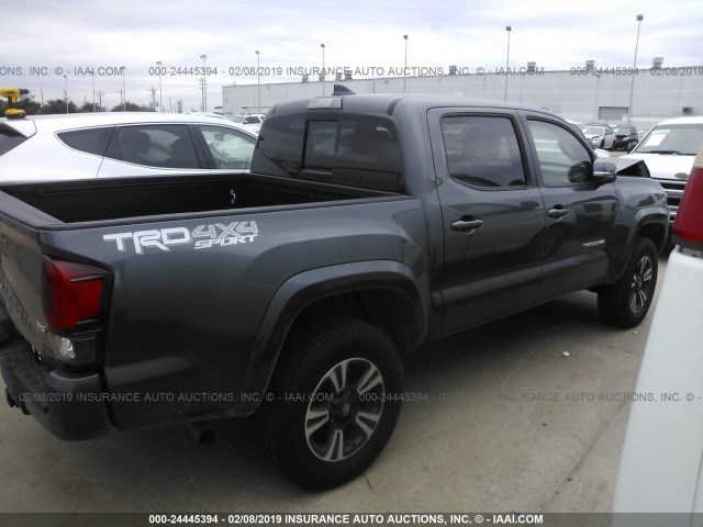 5TFCZ5ANXKX171147 - 2019 TOYOTA TACOMA DOUBLE CAB/SR/SR5/TRD SPO GRAY photo 4