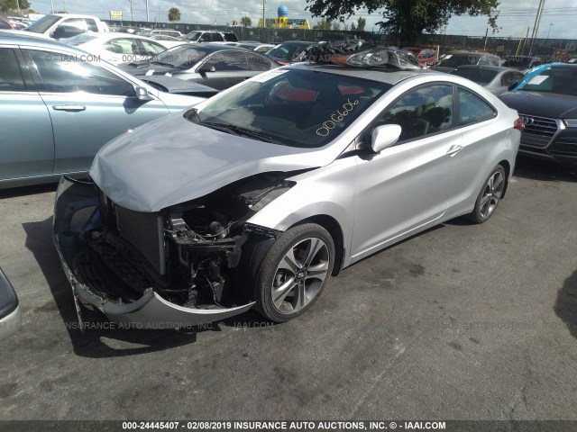 KMHDH6AE7DU006606 - 2013 HYUNDAI ELANTRA COUPE GS/SE SILVER photo 2