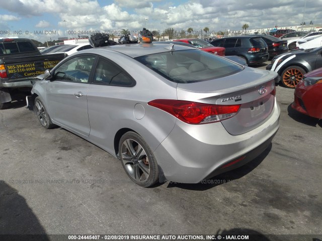 KMHDH6AE7DU006606 - 2013 HYUNDAI ELANTRA COUPE GS/SE SILVER photo 3