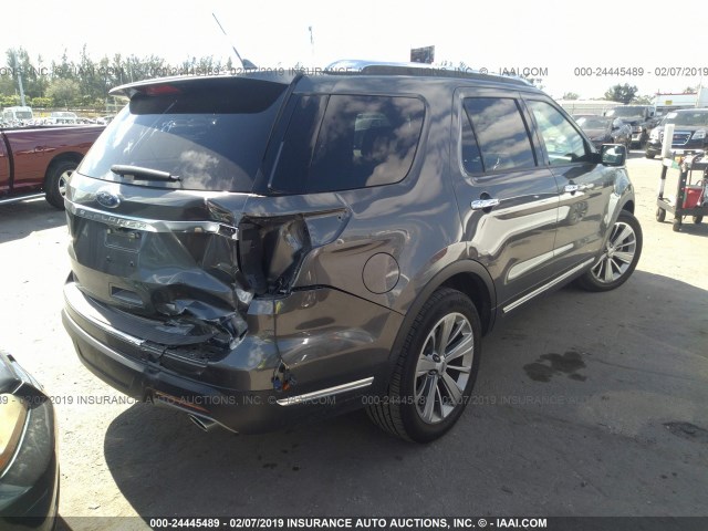 1FM5K7F89JGB80587 - 2018 FORD EXPLORER LIMITED GRAY photo 4