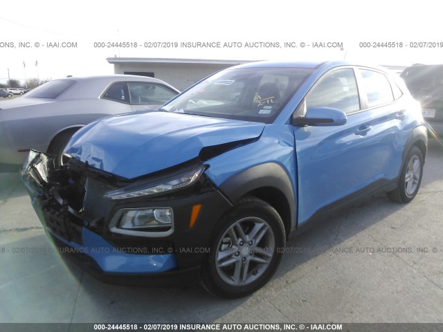 KM8K12AA8KU226030 - 2019 HYUNDAI KONA BLUE photo 2