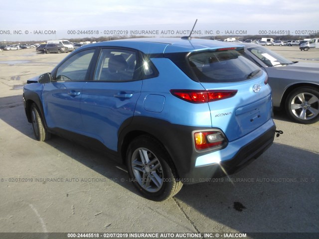 KM8K12AA8KU226030 - 2019 HYUNDAI KONA BLUE photo 3