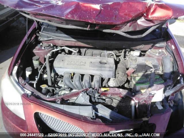 5Y2SL65817Z417103 - 2007 PONTIAC VIBE RED photo 10