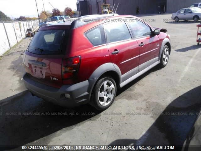 5Y2SL65817Z417103 - 2007 PONTIAC VIBE RED photo 4