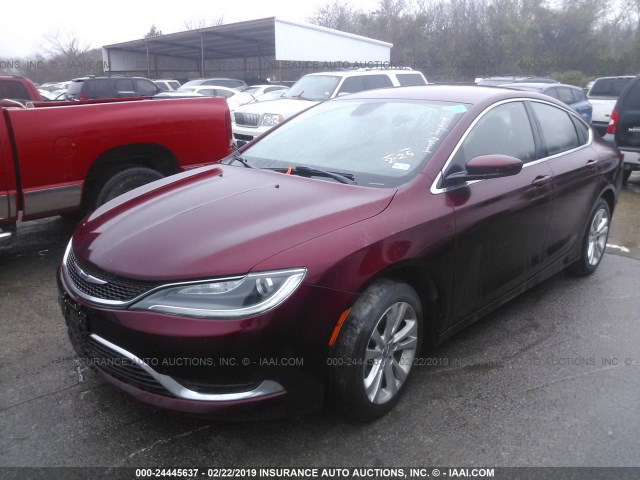 1C3CCCAB9FN750616 - 2015 CHRYSLER 200 LIMITED RED photo 2