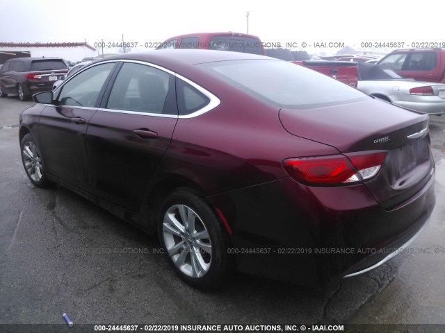 1C3CCCAB9FN750616 - 2015 CHRYSLER 200 LIMITED RED photo 3