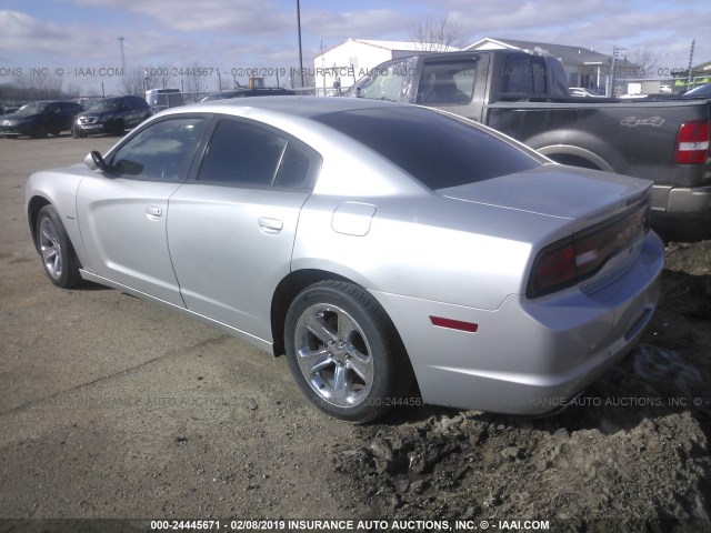 2C3CDXAT6CH240192 - 2012 DODGE CHARGER POLICE SILVER photo 3