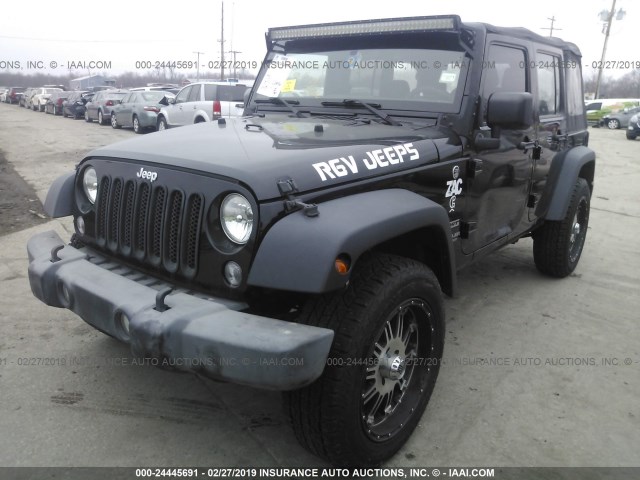 1C4BJWDG6FL575548 - 2015 JEEP WRANGLER UNLIMITE  BLACK photo 2