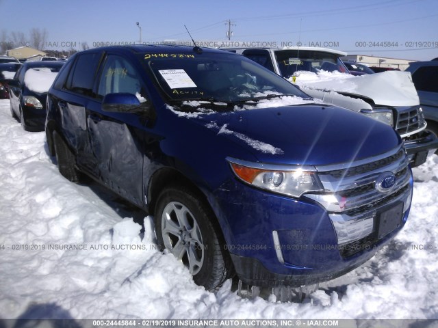 2FMDK4JC0DBB63565 - 2013 FORD EDGE SEL BLUE photo 1