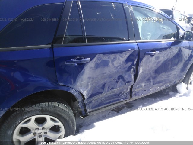 2FMDK4JC0DBB63565 - 2013 FORD EDGE SEL BLUE photo 6