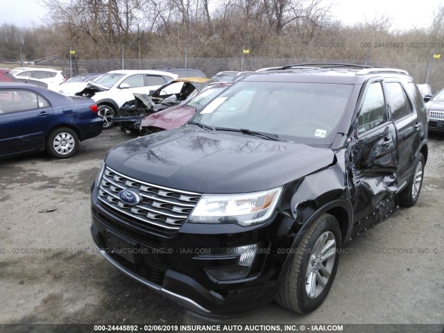 1FM5K7DH5GGB69131 - 2016 FORD EXPLORER XLT BLACK photo 2