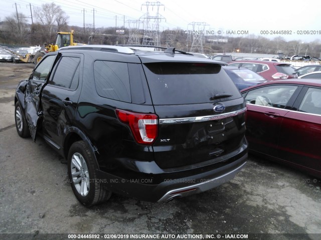 1FM5K7DH5GGB69131 - 2016 FORD EXPLORER XLT BLACK photo 3