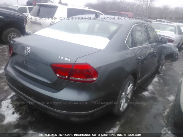 1VWCN7A39DC092999 - 2013 VOLKSWAGEN PASSAT SEL GRAY photo 4