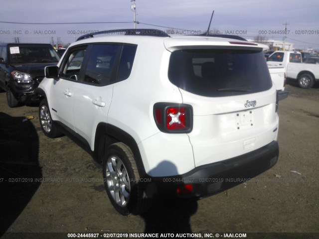 ZACCJABB5JPG92878 - 2018 JEEP RENEGADE LATITUDE WHITE photo 3