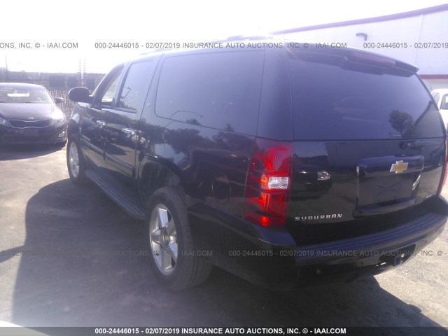 1GNSCJE03CR101085 - 2012 CHEVROLET SUBURBAN C1500 LT BLACK photo 3