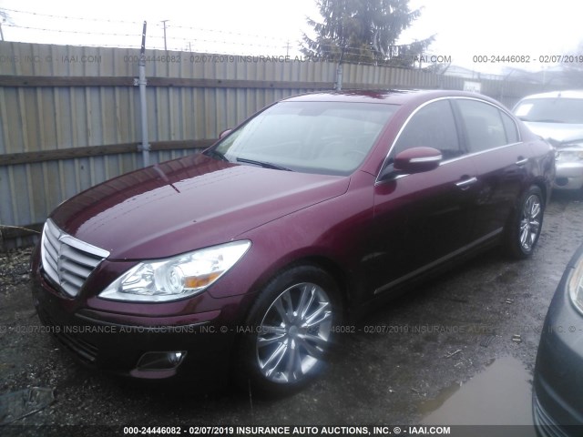 KMHGC4DE2BU133983 - 2011 HYUNDAI GENESIS 3.8L RED photo 2