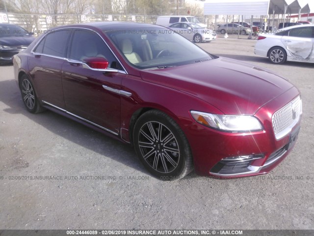 1LN6L9RP8H5608784 - 2017 LINCOLN CONTINENTAL RESERVE RED photo 1