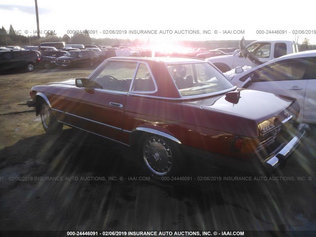 WDBBA48D3GA052780 - 1986 MERCEDES-BENZ 560 SL RED photo 3