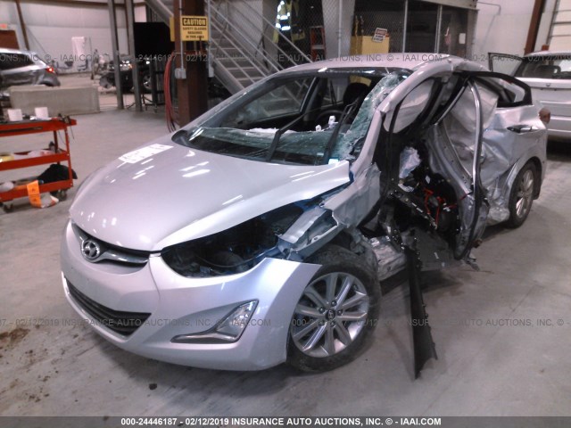 KMHDH4AE8FU229437 - 2015 HYUNDAI ELANTRA SILVER photo 2