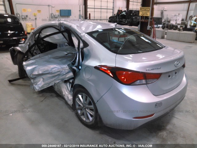 KMHDH4AE8FU229437 - 2015 HYUNDAI ELANTRA SILVER photo 3